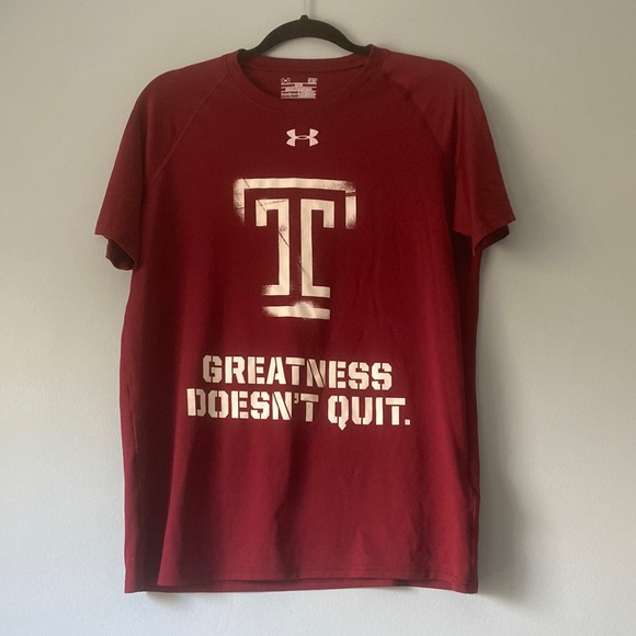 Under Armour Dry Fit Temple University Collegiate Tee Size S/M - Picture 2 of 6